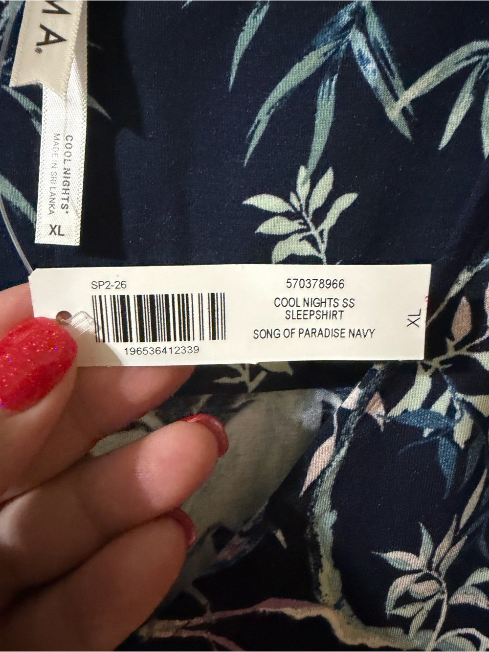 Soma Navy Blue Floral & Bird Printed Nightgown - Picture 3 of 5